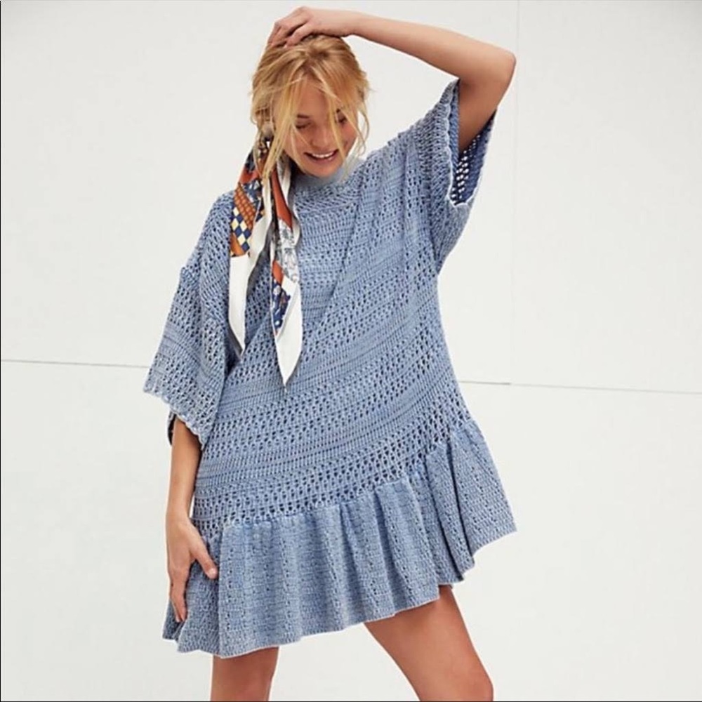 Free People Sistine Indigo Dress Size Small
